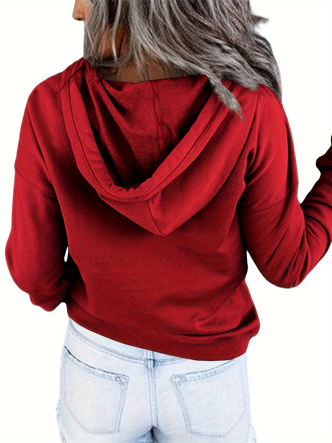 Zip Up Hoodie Women Sweetshirts Oversize Red Hoody Fashion