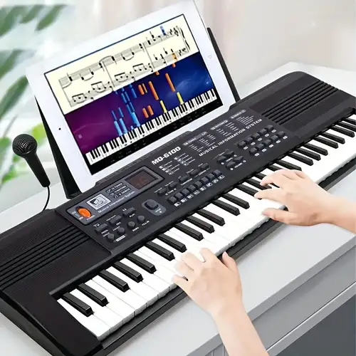 Piano électronique multifonctions 61 touches avec micro et afficheur 