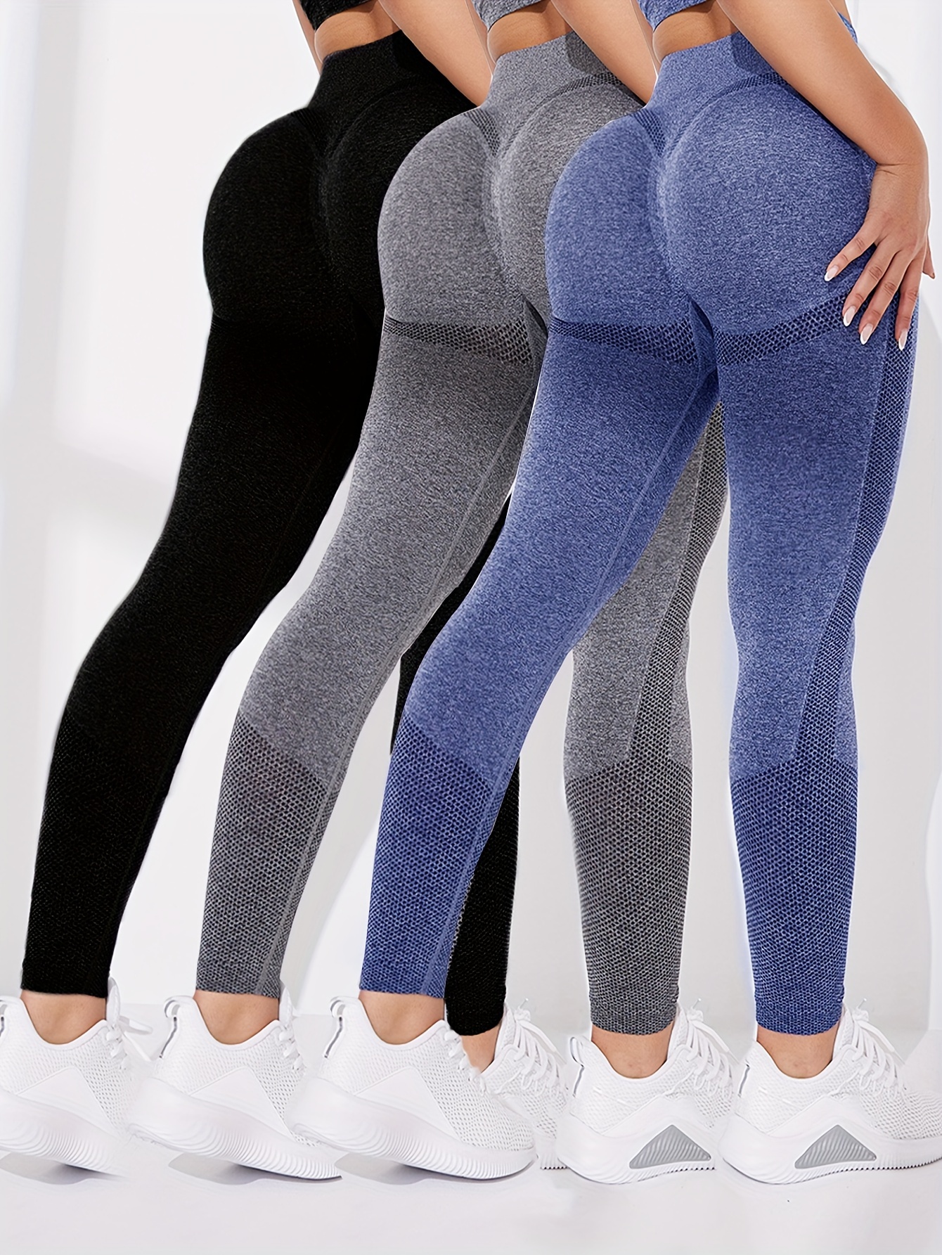 3pcs Leggings Levantamiento Glúteos Scrunch Mujer Pantalones - Temu