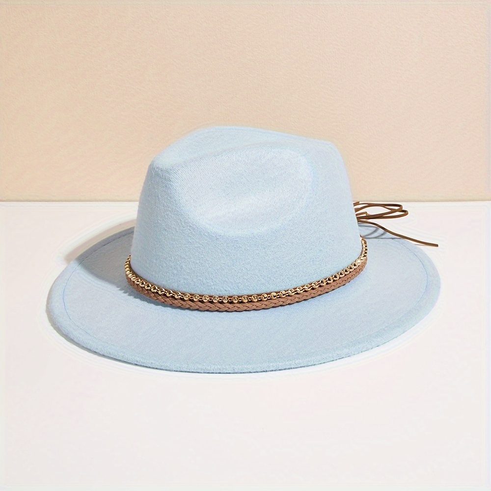 White Fashionable 1pc Hat, Men's Decoration Woolen Classic Jazz Hat for Men Top Hat,Temu
