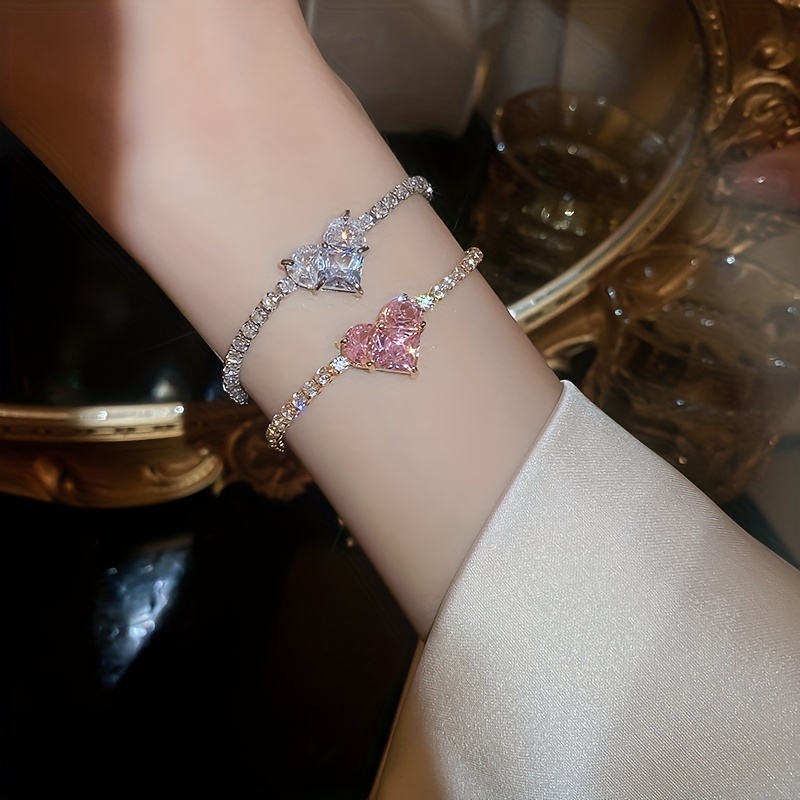 Adjustable Minimalist Heart Bracelet Elegant Hand Jewelry - Temu