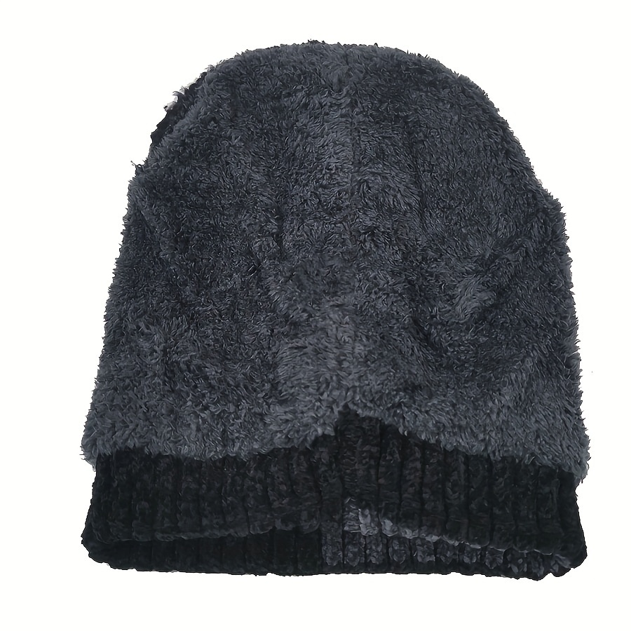 1pc 冬ベルベットニット帽子、防水シェニール帽子屋外暖かい肥厚