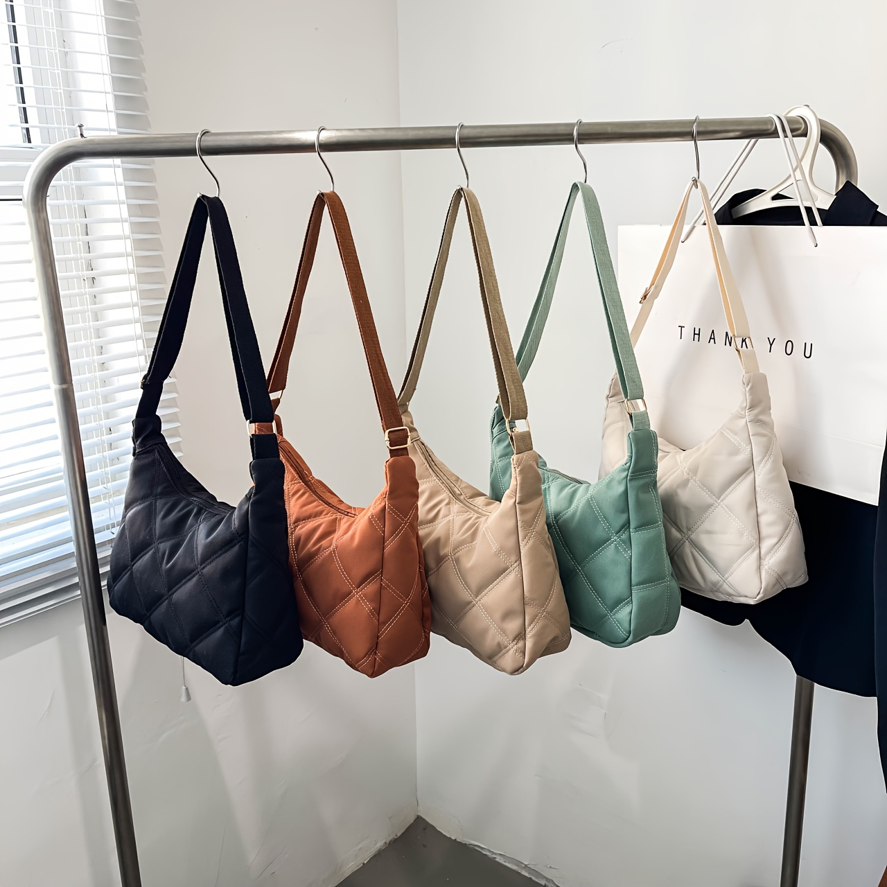 Classic Colorblock Shoulder Bag Quilted Argyle Pattern Bag For Women,  All-match Storage Bag For Work - Temu Austria