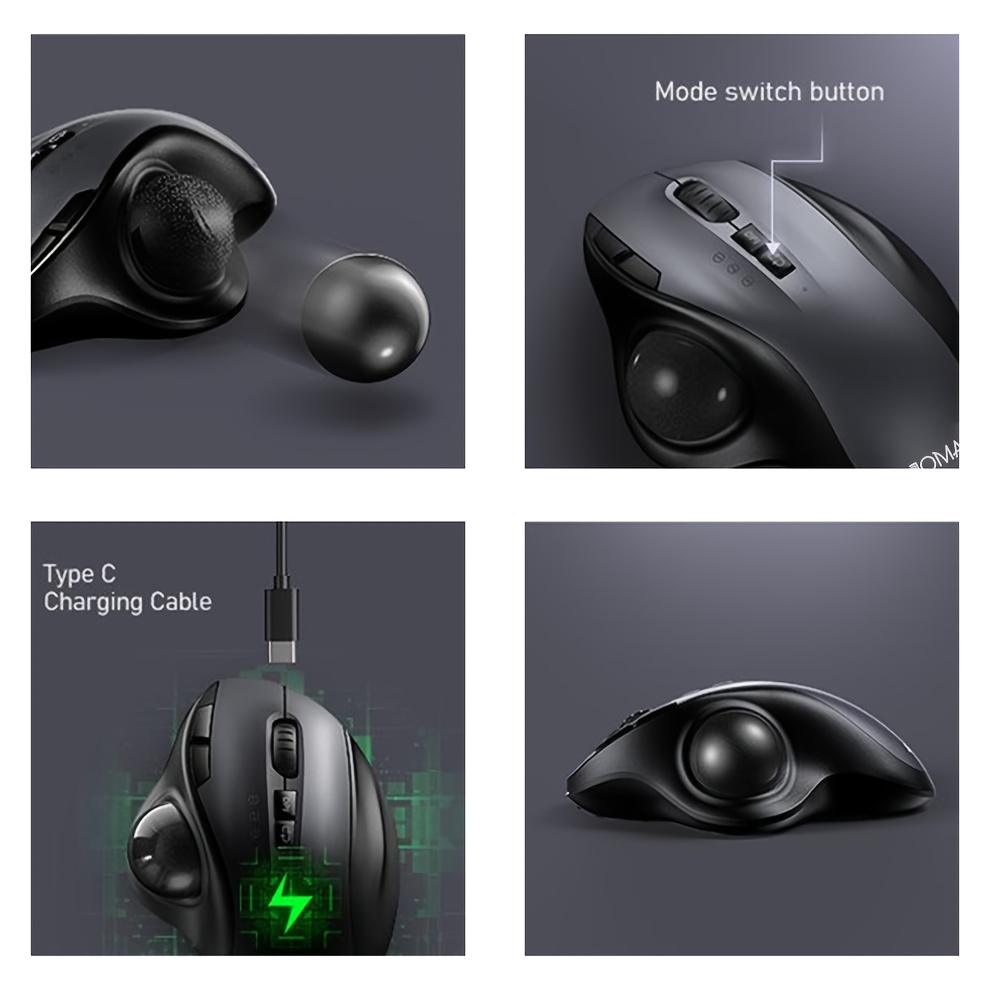 Rechargeable Trackball Mouse Wireless Connection+ Dual Mode - Temu