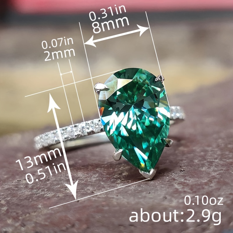 Women's Claddagh Wedding Ring with Synthetic Zircon Teardrop