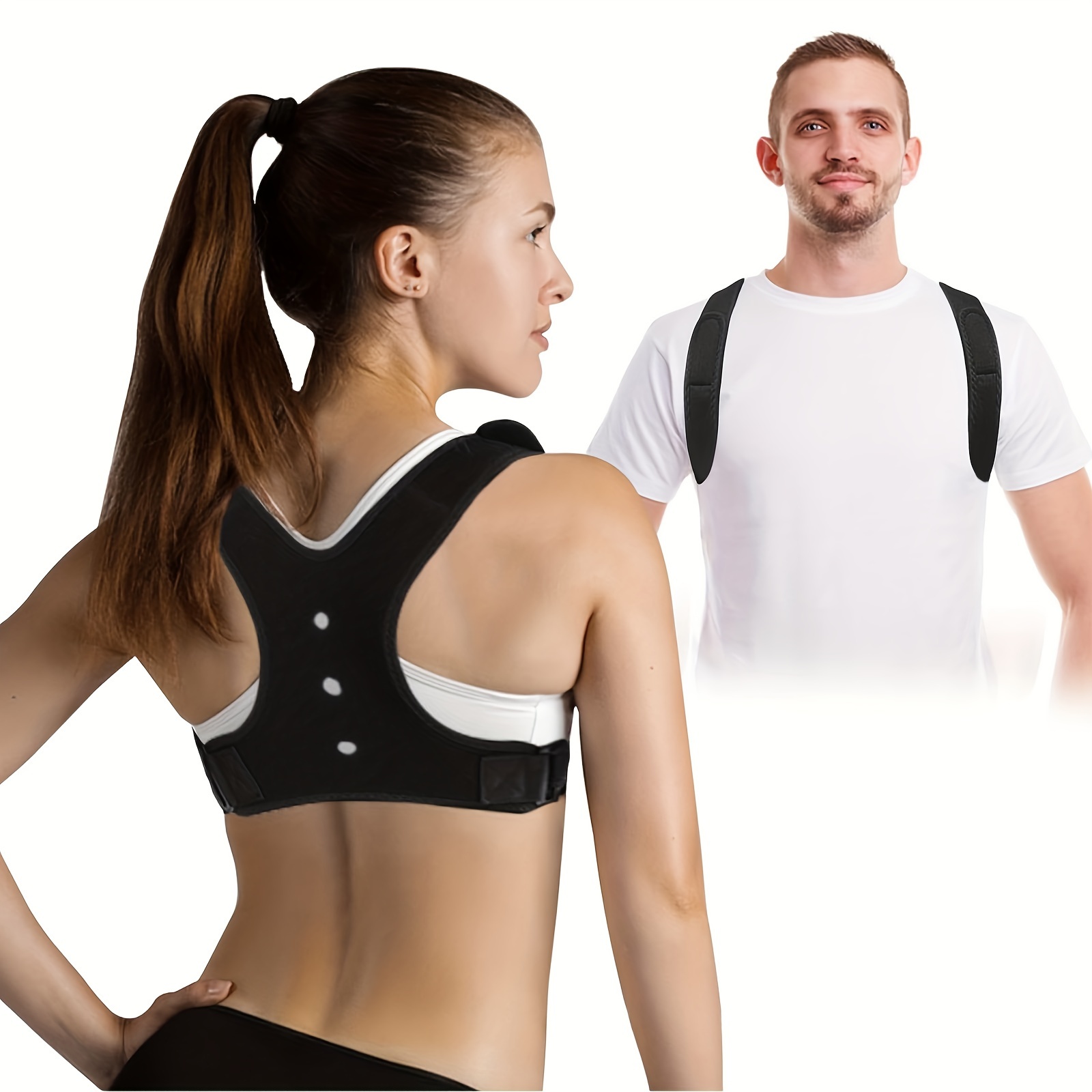 Posture Corrector Adjustable Upper Back Brace Back Support - Temu Canada