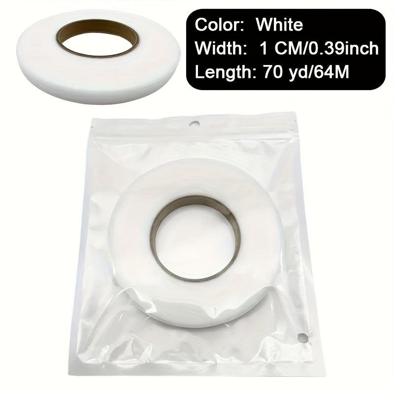 Outus 2 rollos de cinta de fusión de tela adhesiva para dobladillo, cinta  adhesiva para planchar cada 1/2 pulgada (negro, blanco, 27 yardas cada uno)