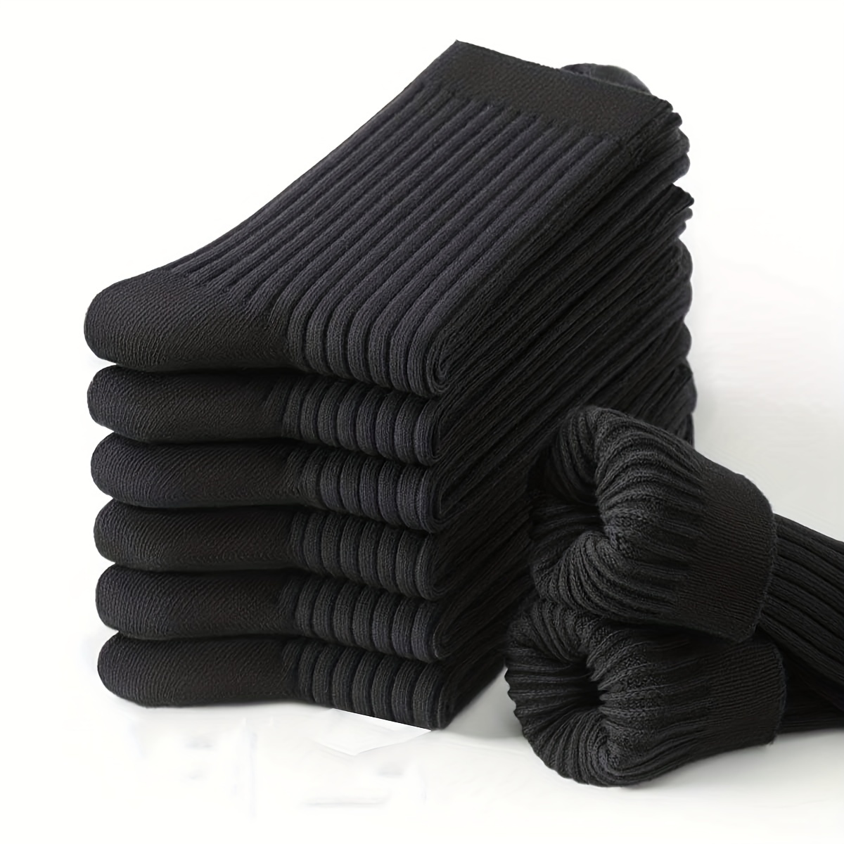 

6pairs Men's Casual Plain Color Business Socks, Anti-odor Sweat Absorption Stockings, Men's Socks
