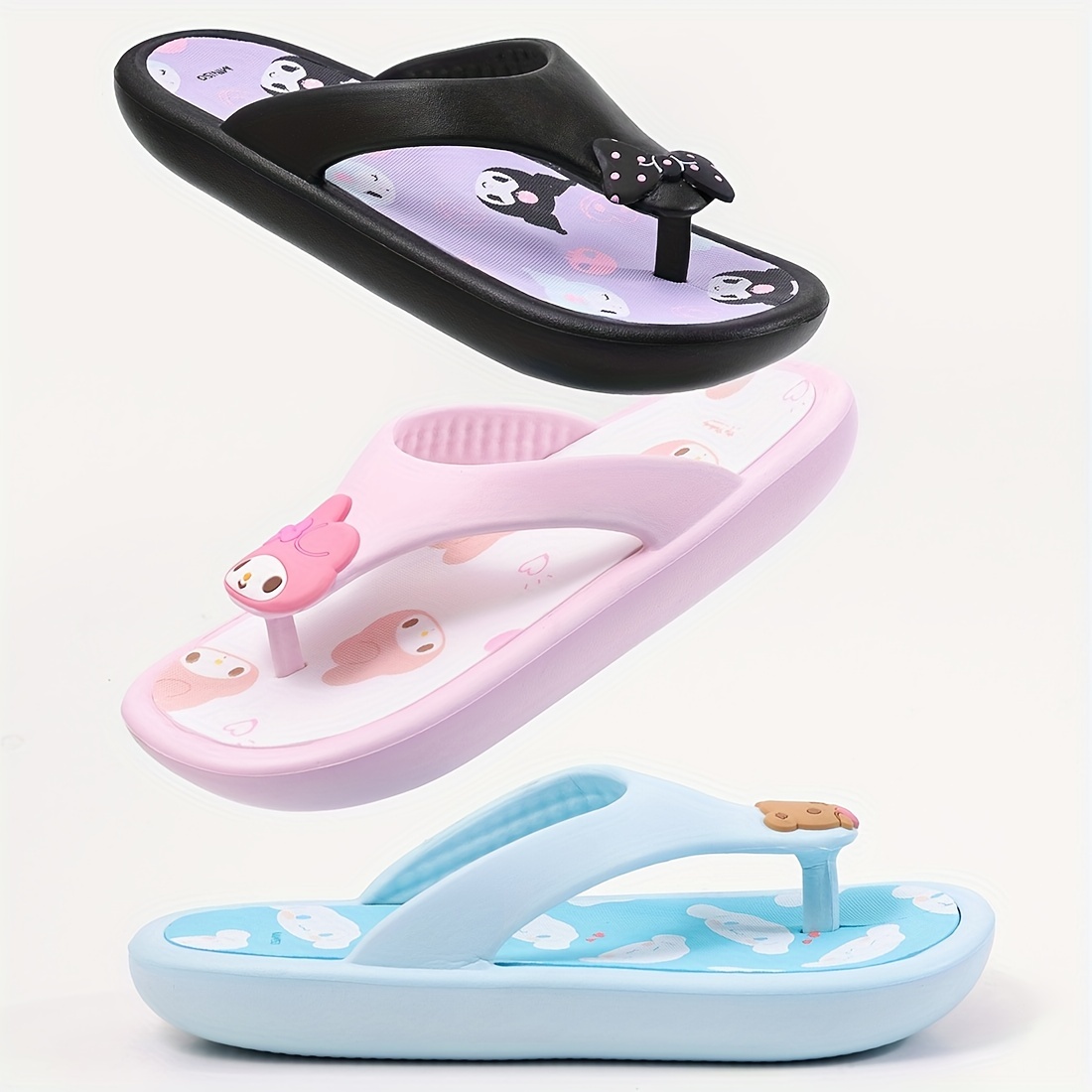 Miniso Sanrio Characters Flip Flops Cute Cartoon Soft Sole Platform ...