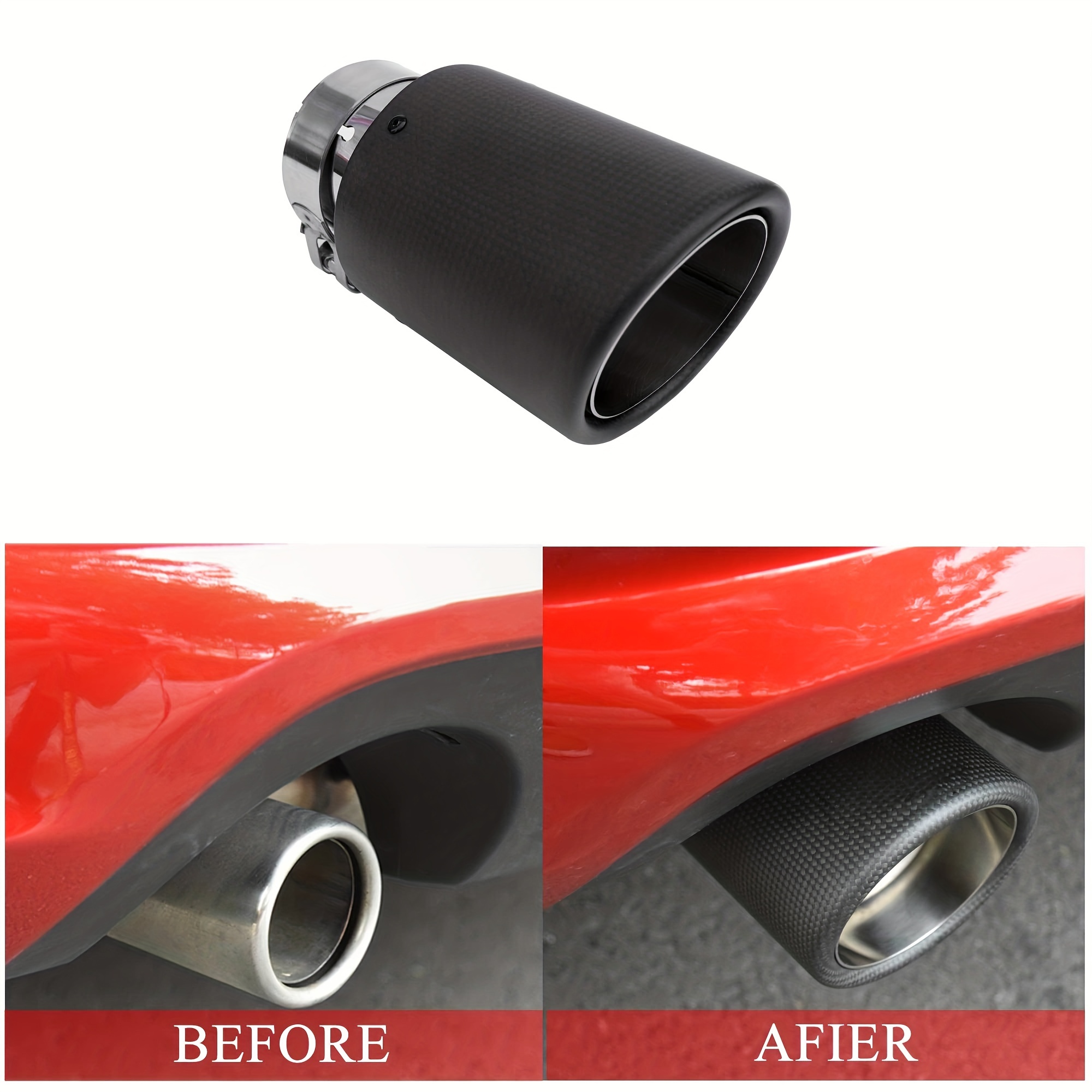 Inlet Carbon Fiber Exhaust Tip With Blue/red Led Light - Temu Germany