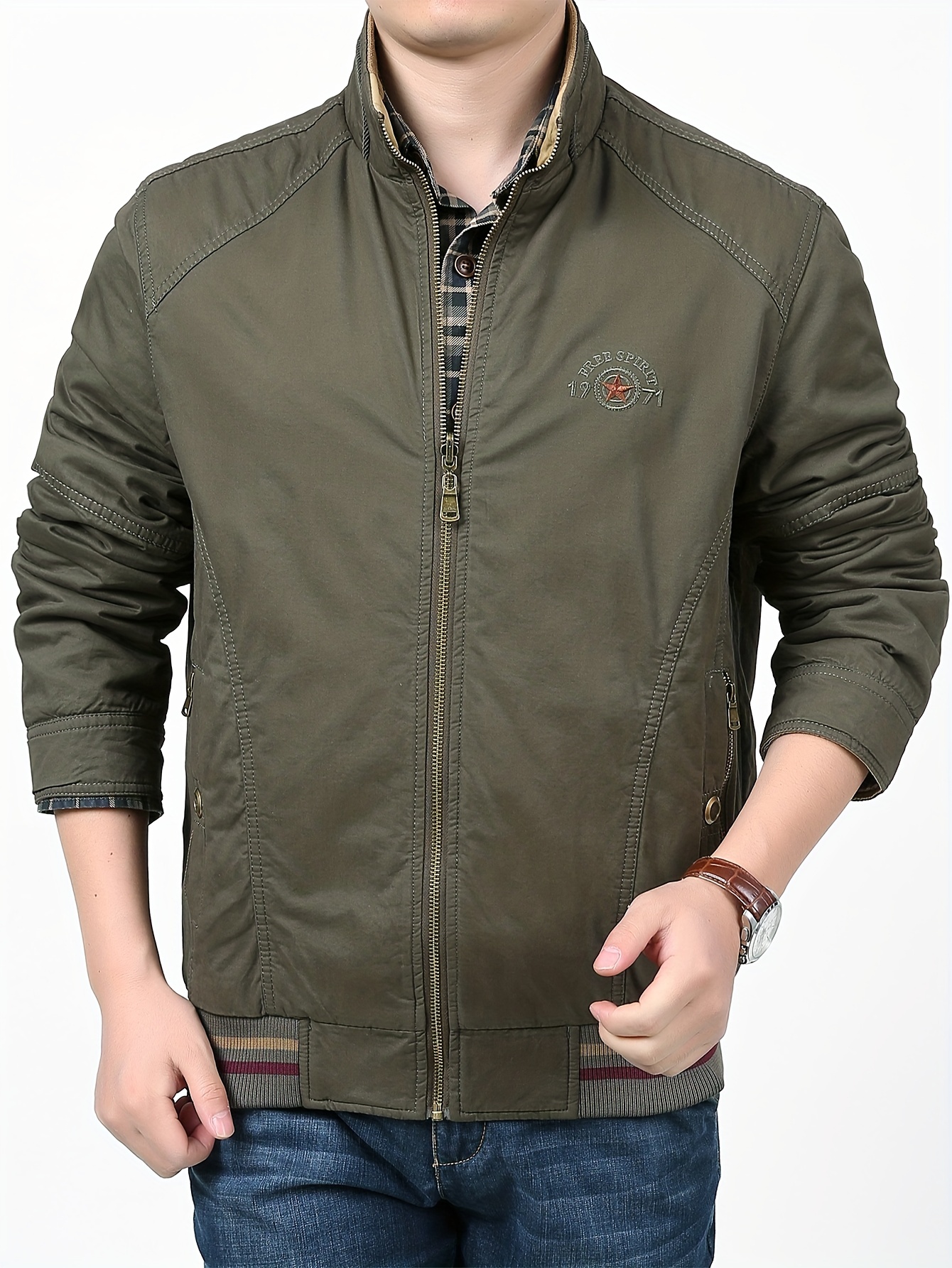 Men's Cotton Warm Reversible Jacket For Fall Winter Business, Father's Gift  - Temu