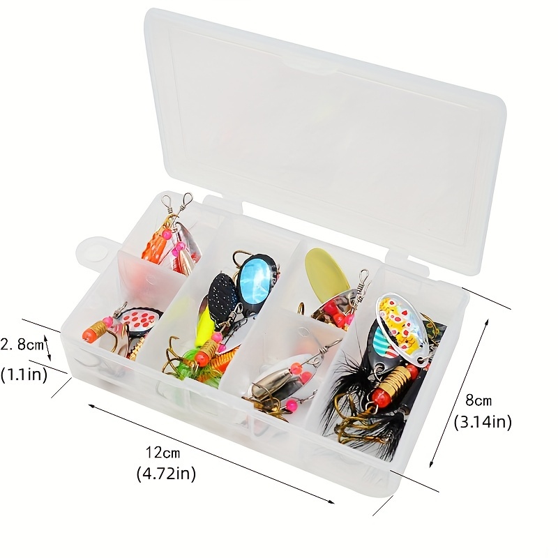 YOUZI EVA METAL Spinner Lures 6cm Metal Sequins Spinner With Tackle Storage  Bag For Trout Bass Salmon Pike Walleye Fishing 16PCS