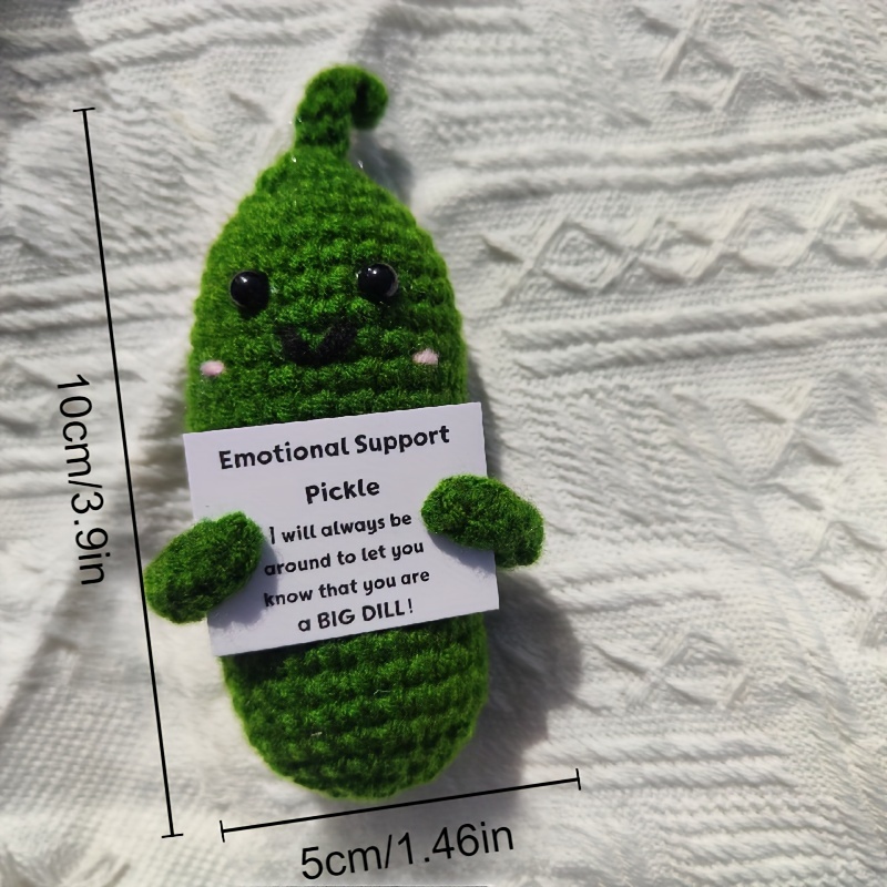 2pcs Emotional Support Pickled Cucumber Gift, Crochet Emotional Support  Pickles, Cute Crochet Pickled Cucumber Knitting Doll, Christmas Gifts C