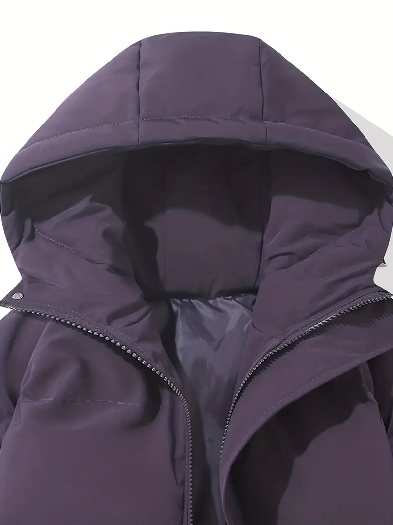 classic design warm hooded jacket mens casual cotton padded jacket coat for outdoor activities purple 2