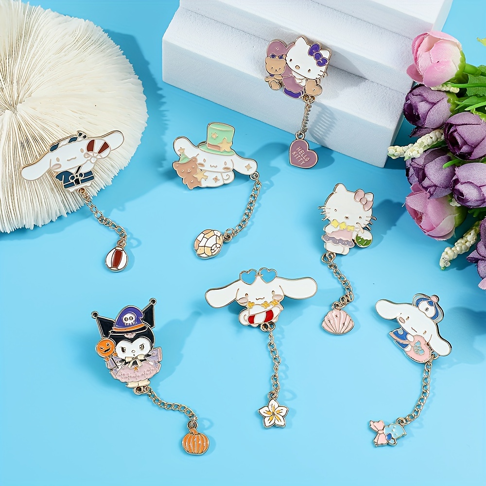 Iigen Kawaii Christmas Series Brooch for Girls, Hello Kitty My Melody Kuromi Cinnamoroll Pins for Backpack, Metal Badge Accessories,$0.99,Temu