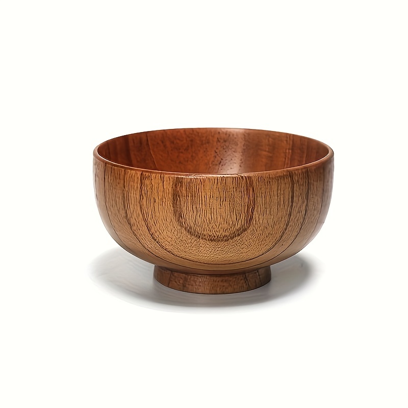 Housoutil Cuencos de ensalada de madera, cuenco de madera, cuenco de madera  hecho a mano para arroz, sopa, salsa, café, té, decoración (6.2 x 2.7