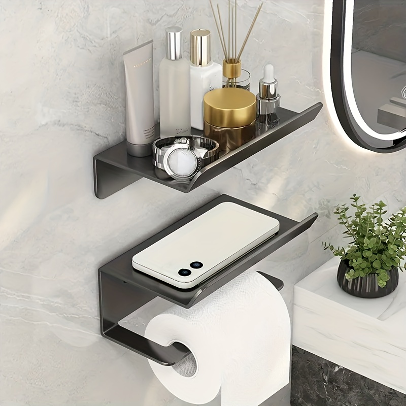 Modern Simple Style Wrought Iron Standing Paper Towel Holder, Bathroom  Toilet Tissue Roll Storage Stand, Kitchen Multifunctional Tissue Paper  Organizer Rack, Black, 1pc