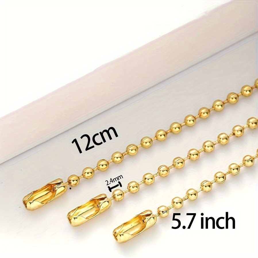 100pcs Colored Ball Bead Keychain Metal Hanging Chains Metal Chain Necklace  Bulk with Connectors for Hanging