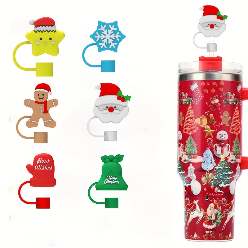 Christmas Straw Cover For Stanley Cup Silicone Straw - Temu
