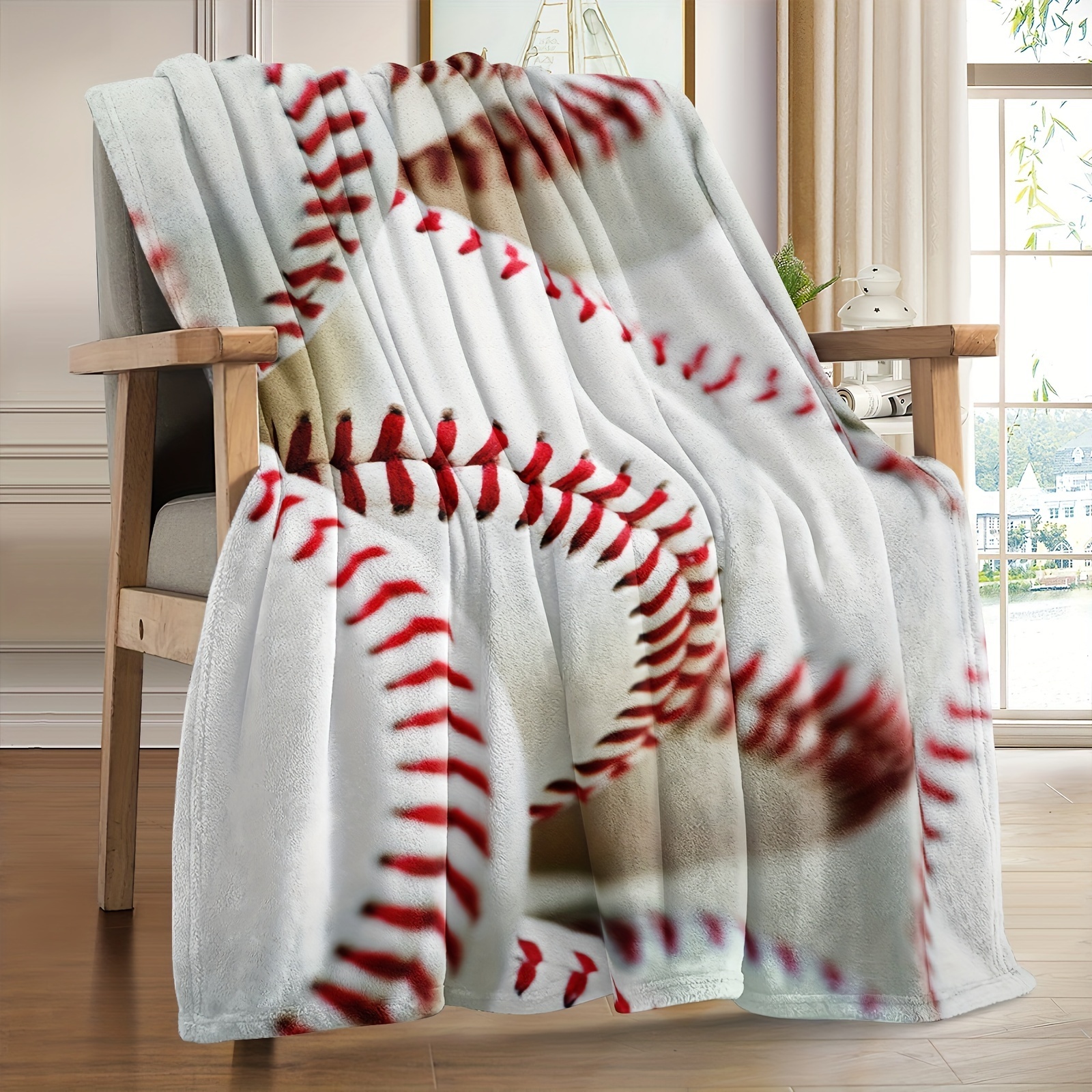 

1pc Baseball Throw Blanket, Bed Blanket, Warm Cozy Soft Blanket For Couch Bed Sofa Office Camping