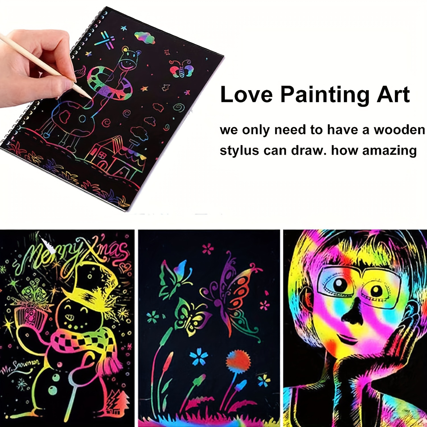 ZMLM Scratch Paper Art-Crafts Gift: 2 Pack Bulk Rainbow Magic