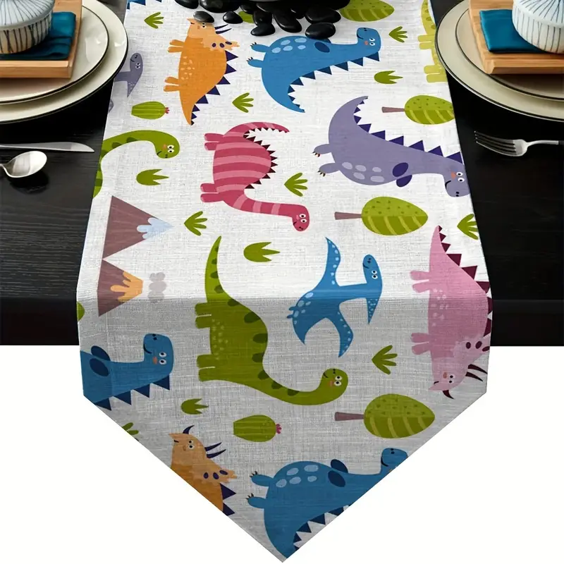 Coffee Table Runner Color Cartoon Dinosaur Animal Patterned Table Runners  For Kitchen Wedding Bridal Shower Decorations - Temu Japan