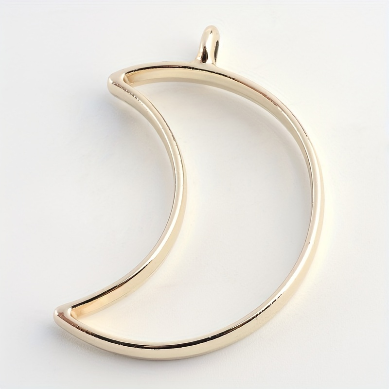 Rack Plating Alloy Open Back Bezel Pendants Hollow Moon - Temu