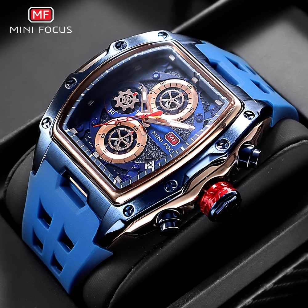 Mini Focus Sport Quartz Watch Men Silicone Strap Waterproof Chronograph  Wristwatch Date Luminous Hands Ideal Choice Gifts, 24/7 Customer Service