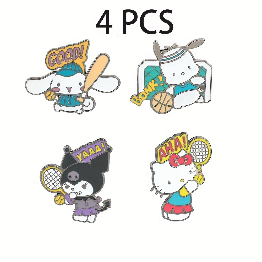 Cute Brooch Set For Boys Creative Sports Kuromi Hello Kitty - Temu