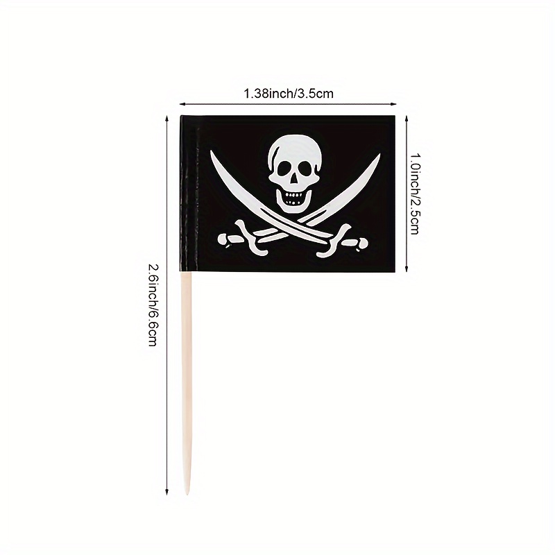 Pirate Flag Cake Toppers Cupcake Picks Skeleton Pirates - Temu