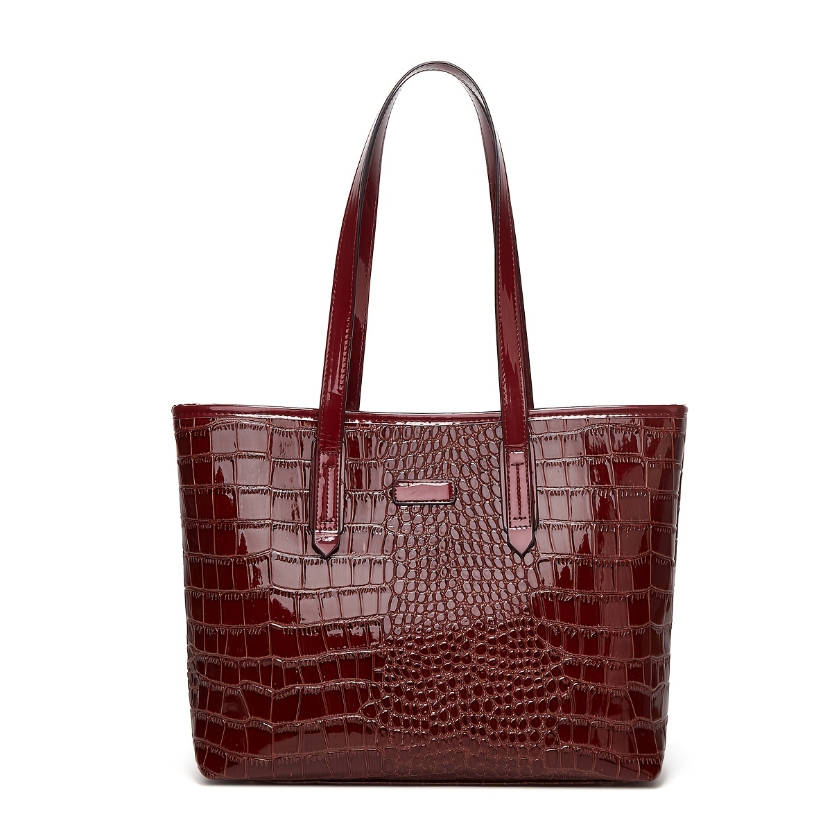 Crocodile Pattern Tote Bag Large capacity Faux Leather Shoulder Bag
