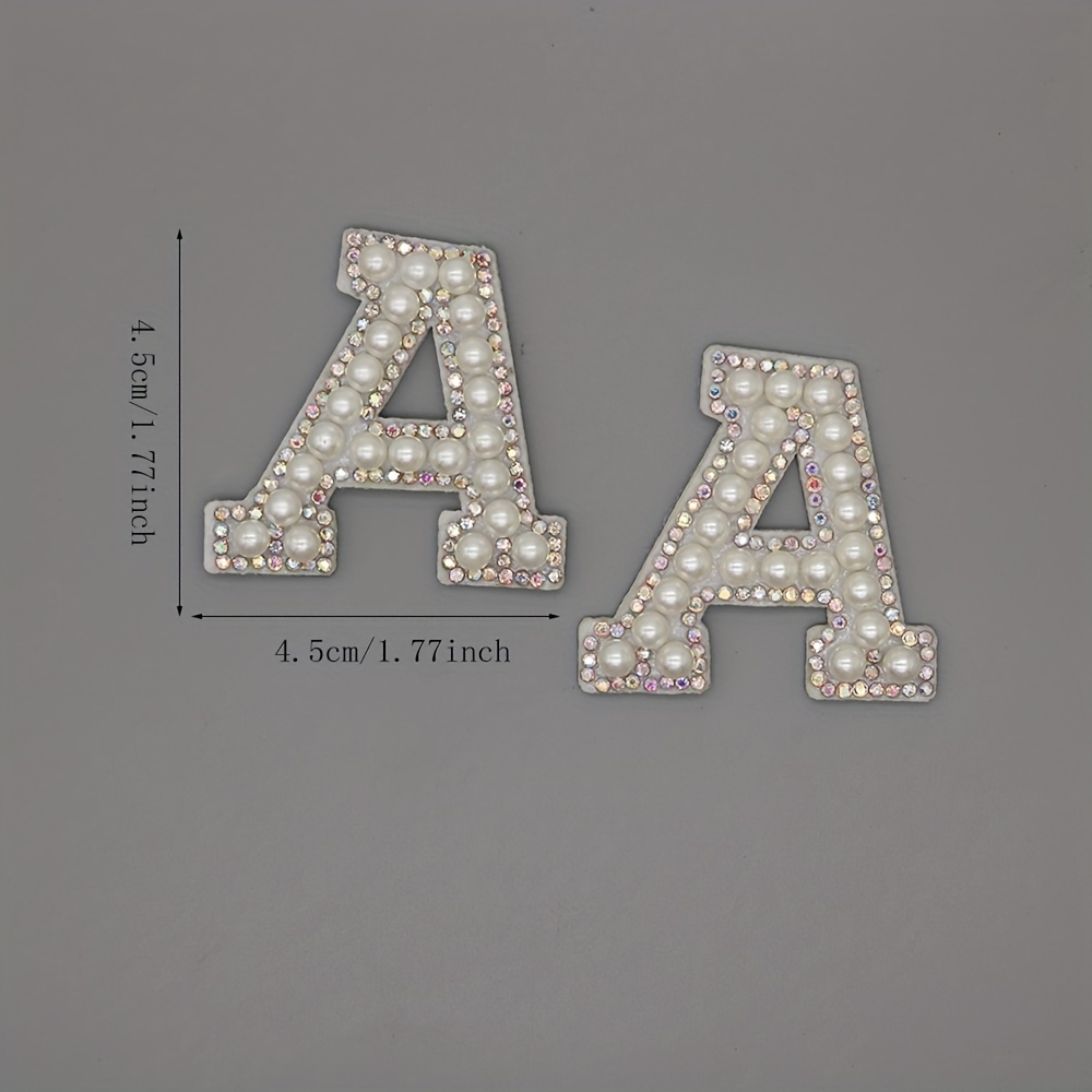 Letter Faux Pearl Rhinestones Patches Letter Embroidery - Temu