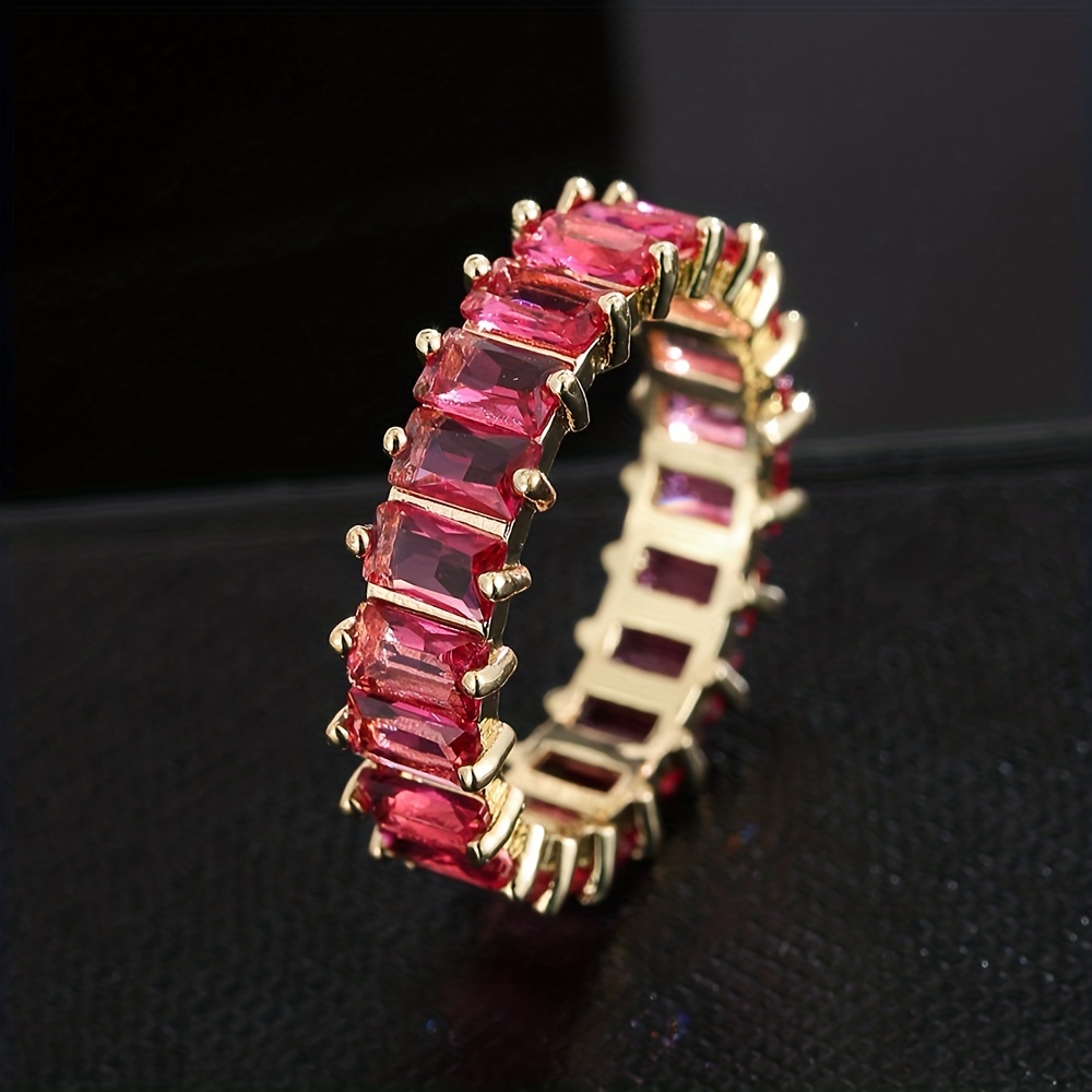 Men's Classic Red Zircon Ring