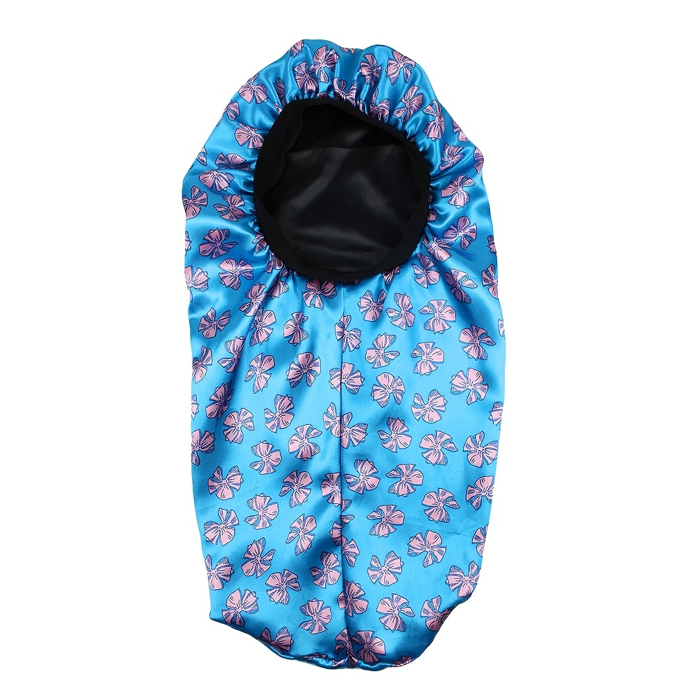 Flower Print Satin Bonnet Silk Sleep Cap for Women