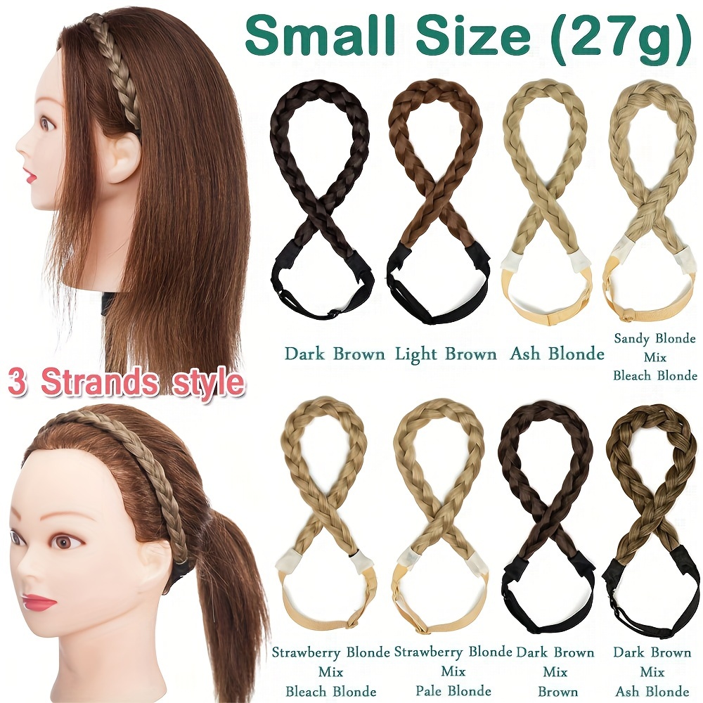  Braided Headband Hair Chunky Braided Headband Plaited Hair Band  Wide Plaited Braids Elastic Stretch Braid Hairband Synthetic Hairpiece For  Girls And Women (Medium-five strands braided, 4A/27) : Beauty & Personal