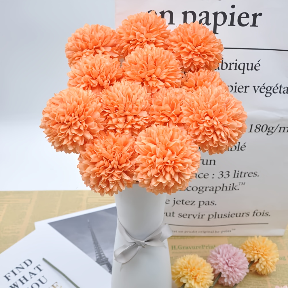 10 Pezzi/mazzo Di Fiori Artificiali Bianchi Finti Crisantemo Palla Bouquet  Fiori Di Seta Plastica Artificiale Ortensia Bouquet Da Sposa Floreale  Artificiale Per Tavolo Da Pranzo Di Casa Nucleo Giardino Festa Decorazione  Di