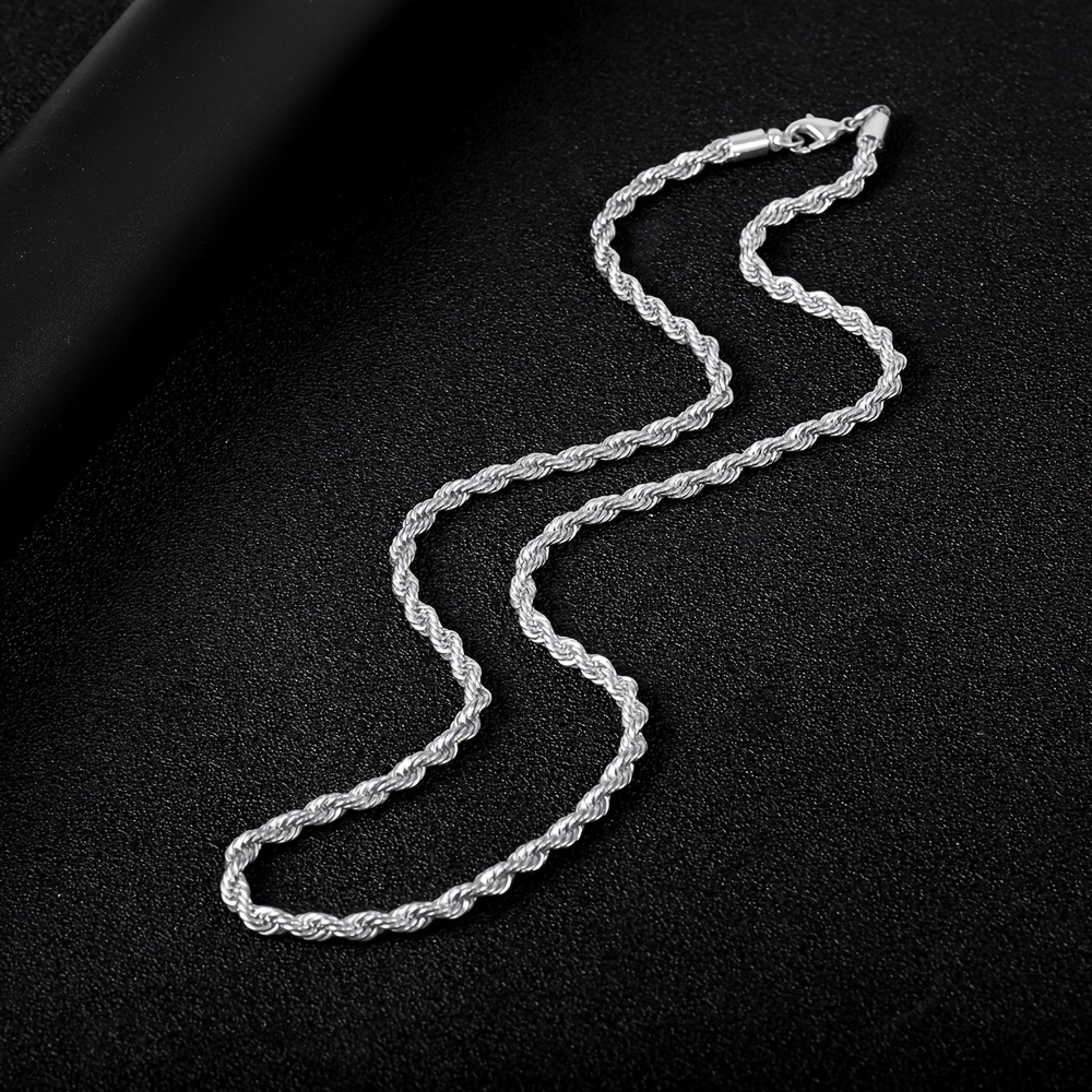 Minimal Silver Rope Chain