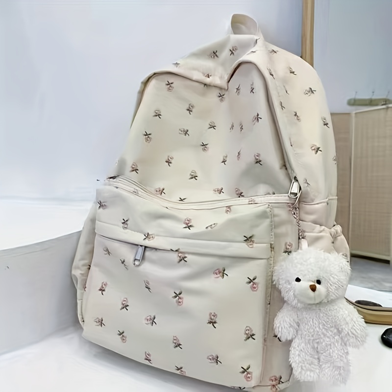 2022 Cute Preppy School Bag Floral Printed Kawaii Backpack Cottagecore  Aesthetic Backpack BookBag Laptop Daypack, Brown, Daypack Backpacks :  : Electronics