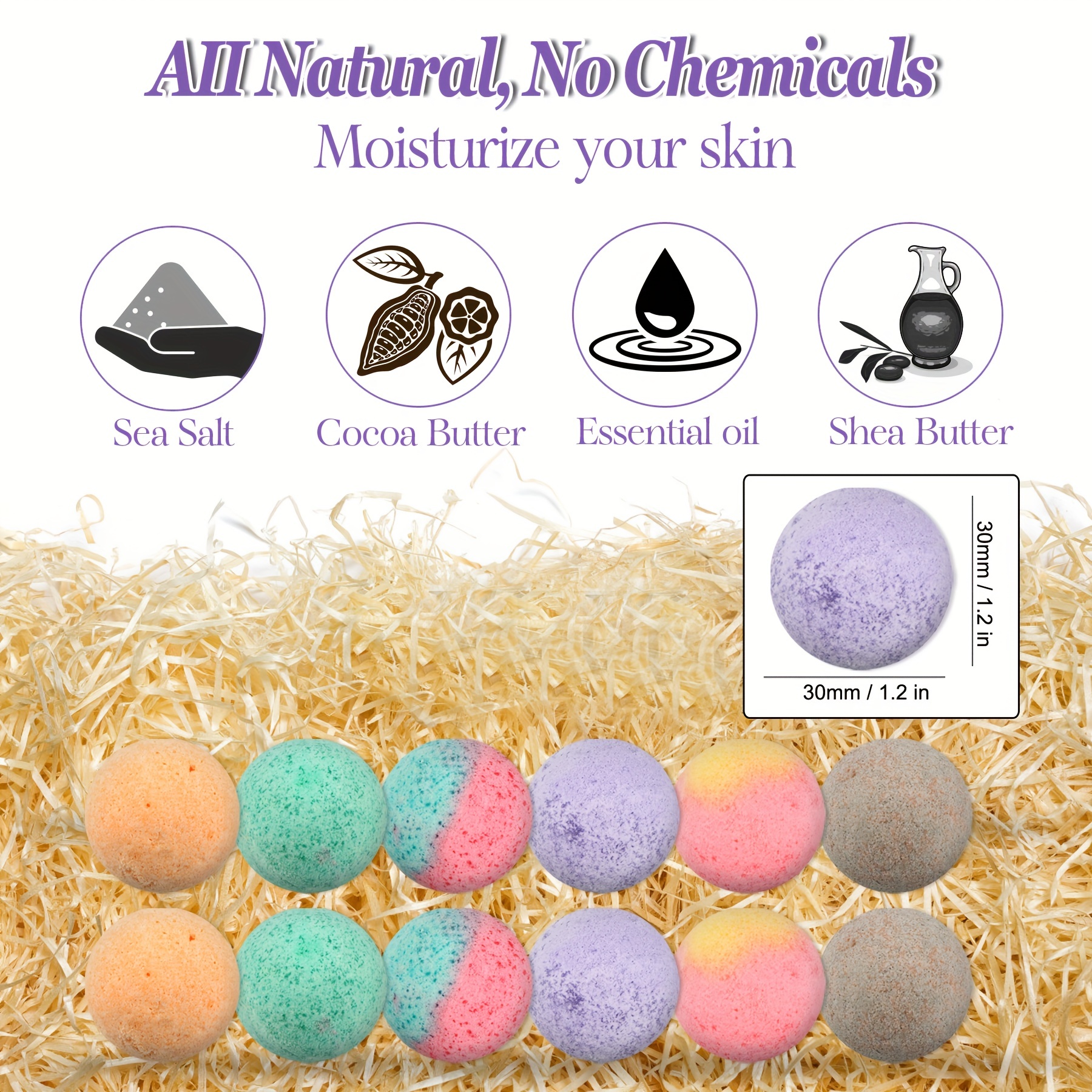 12pcs Foot Bath Bombs Set with Essential Oils