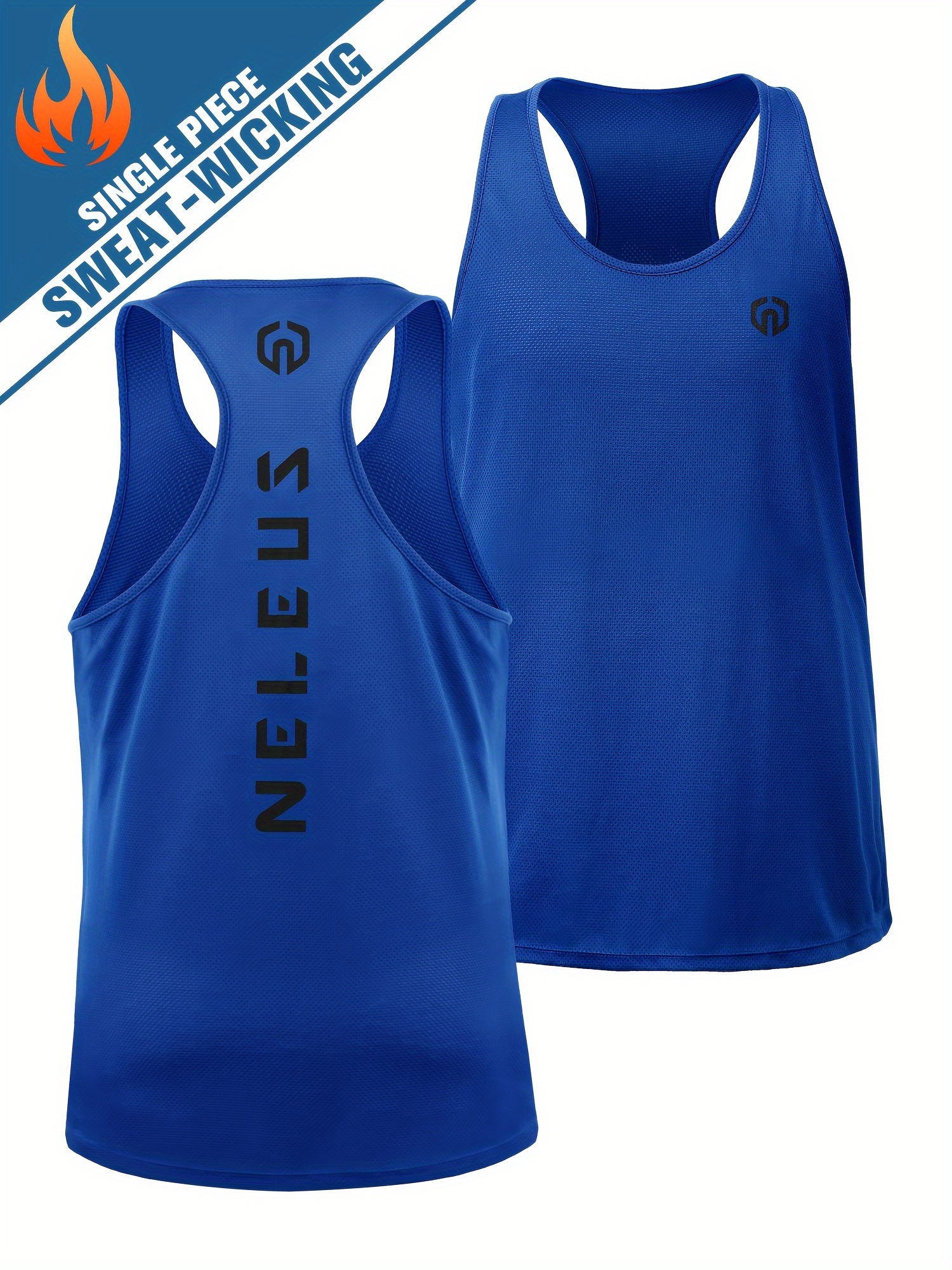 Solid Color Sweat absorbing Sports Tank Top Round Neck Body - Temu