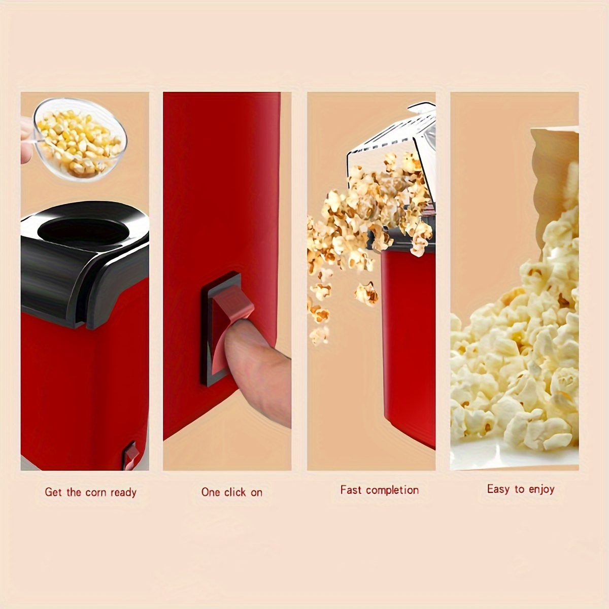 1pc-mini Popcorn Machine Household Blow-type Small Fully Automatic Electric  Children's Popcorn Machine Perfect Christmas Gift