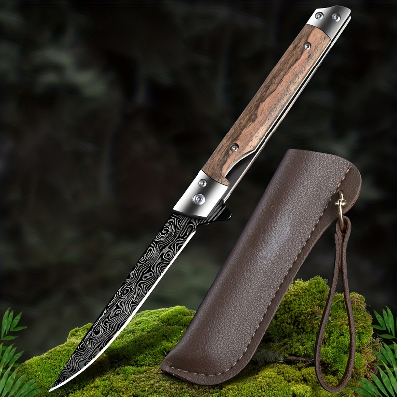 Lightweight Folding Survival Knife With Sheath Multi Functional