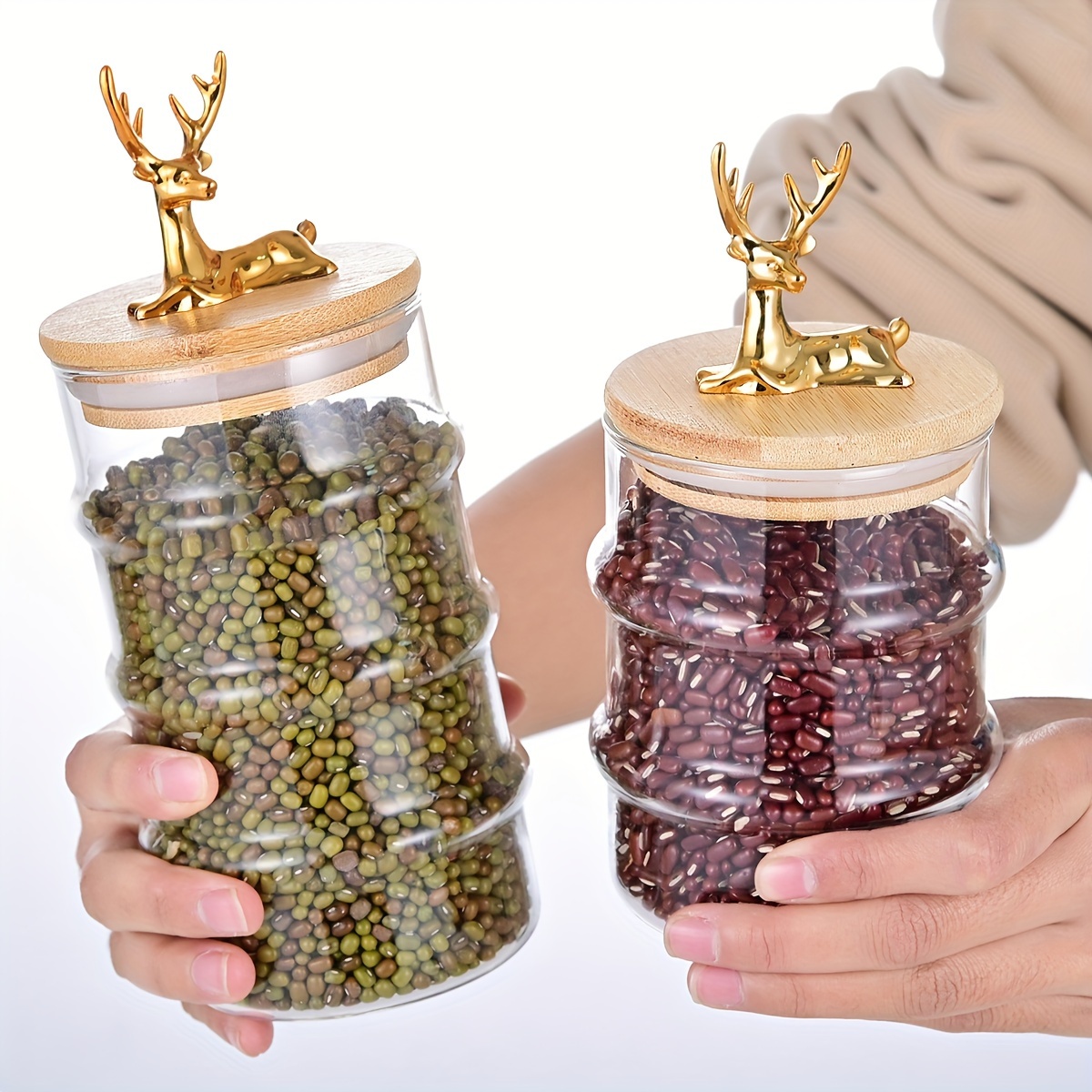 Christmas Glass Candy Jars, Cute Storage Jars With Lids, Dried Fruit Jars,  Snack Airtight Jars - Temu