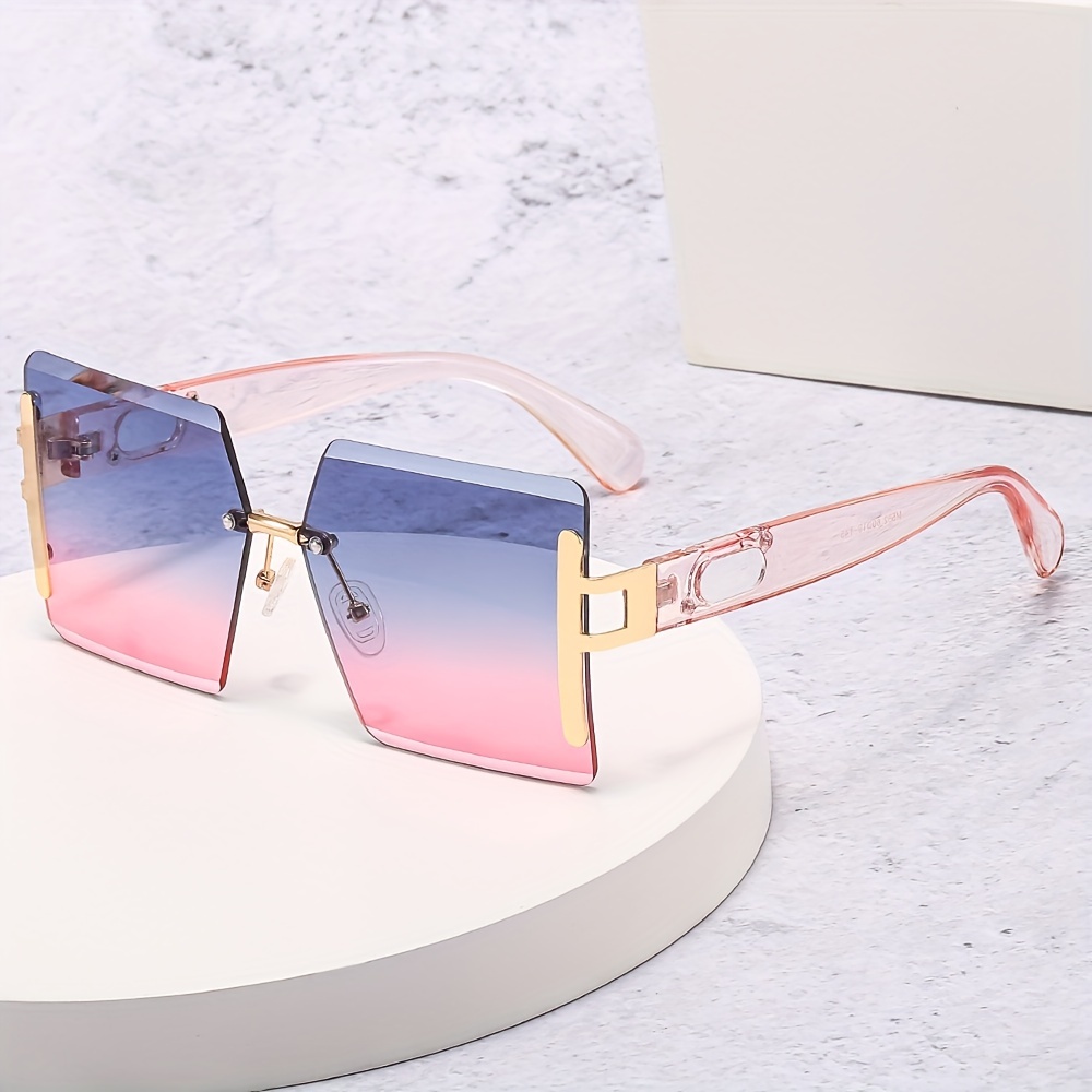 Oversized Square Frame Sunglasses Gradient Lens Glasses