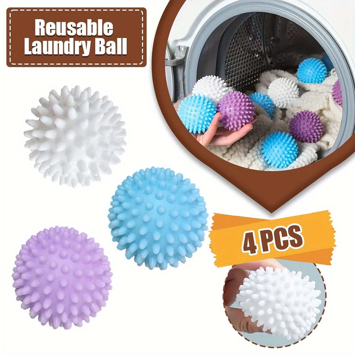 4pcs boules de lessive, épilateur pour animaux de compagnie, anti-enroulement,  boules anti-peluches, épilateur réutilisable