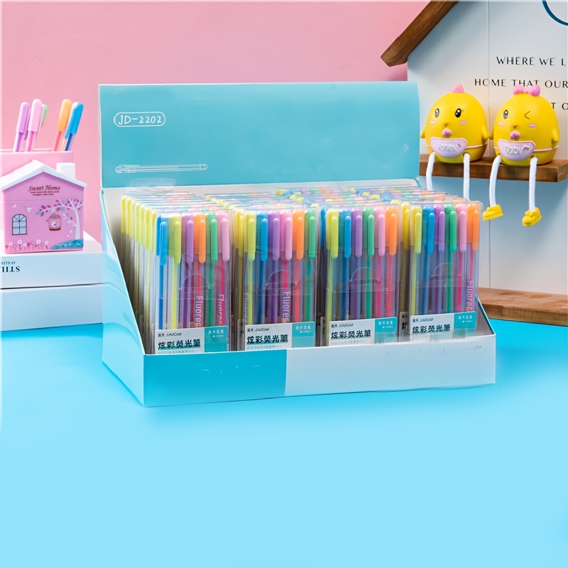 Colorful Gel Pen Creative Journal Pen Multi-color Pen Glitter Color Pen Six- color Set - Temu Italy