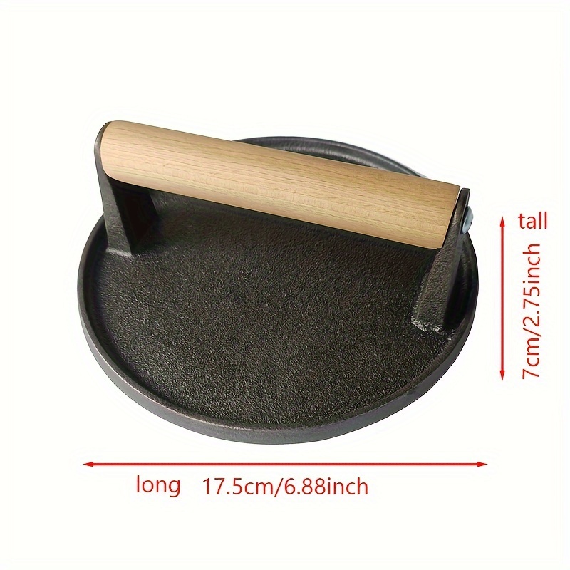 Cast Iron Meat Press, Barbecue Steak Circular Meat Pressing Plate, Steak  Pressing Plate, Outdoor Camping Picnic Hiking, Kitchen Stuff Cookware  Barbecue Tool Accessories - Temu