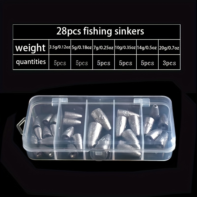 Multi Size Fishing Sinker Set Fishing Weights Sinkers Bullet