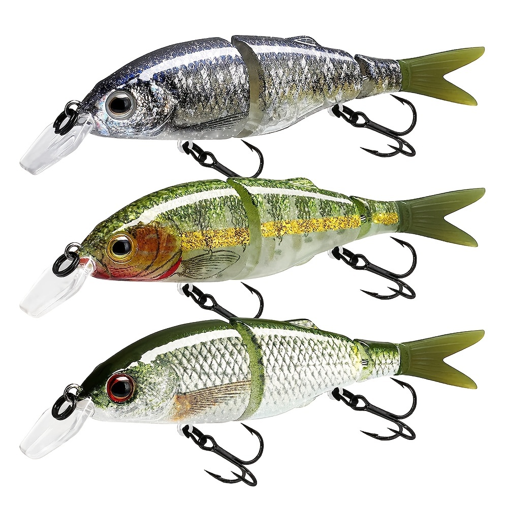 3pcs Multi Section Fishing Lure With Hook Artificial Swim - Temu