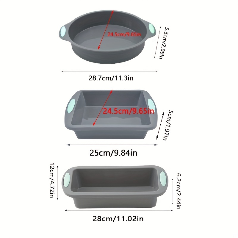 3 Pezzi Set Teglie Pane Teglia Dolci In Silicone Set Teglie - Temu  Switzerland